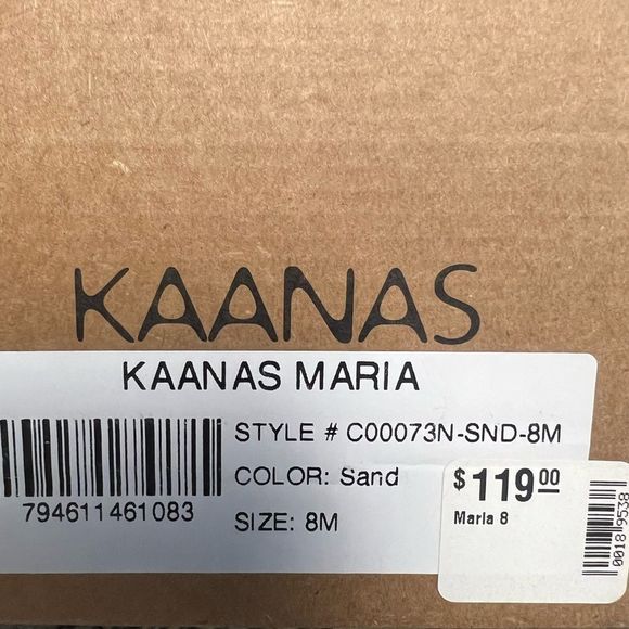 Kaanas Maria Camel Leather Slide Sandals - Picture 5 of 5